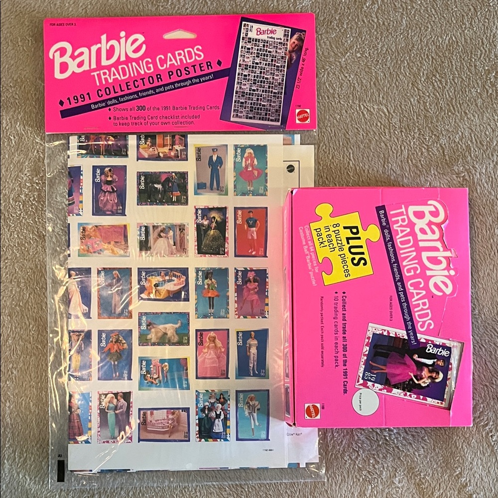Mattel Barbie Trading Cards Sets & 20 Packs “Ten Cards” Plus Puzzle Pieces.
